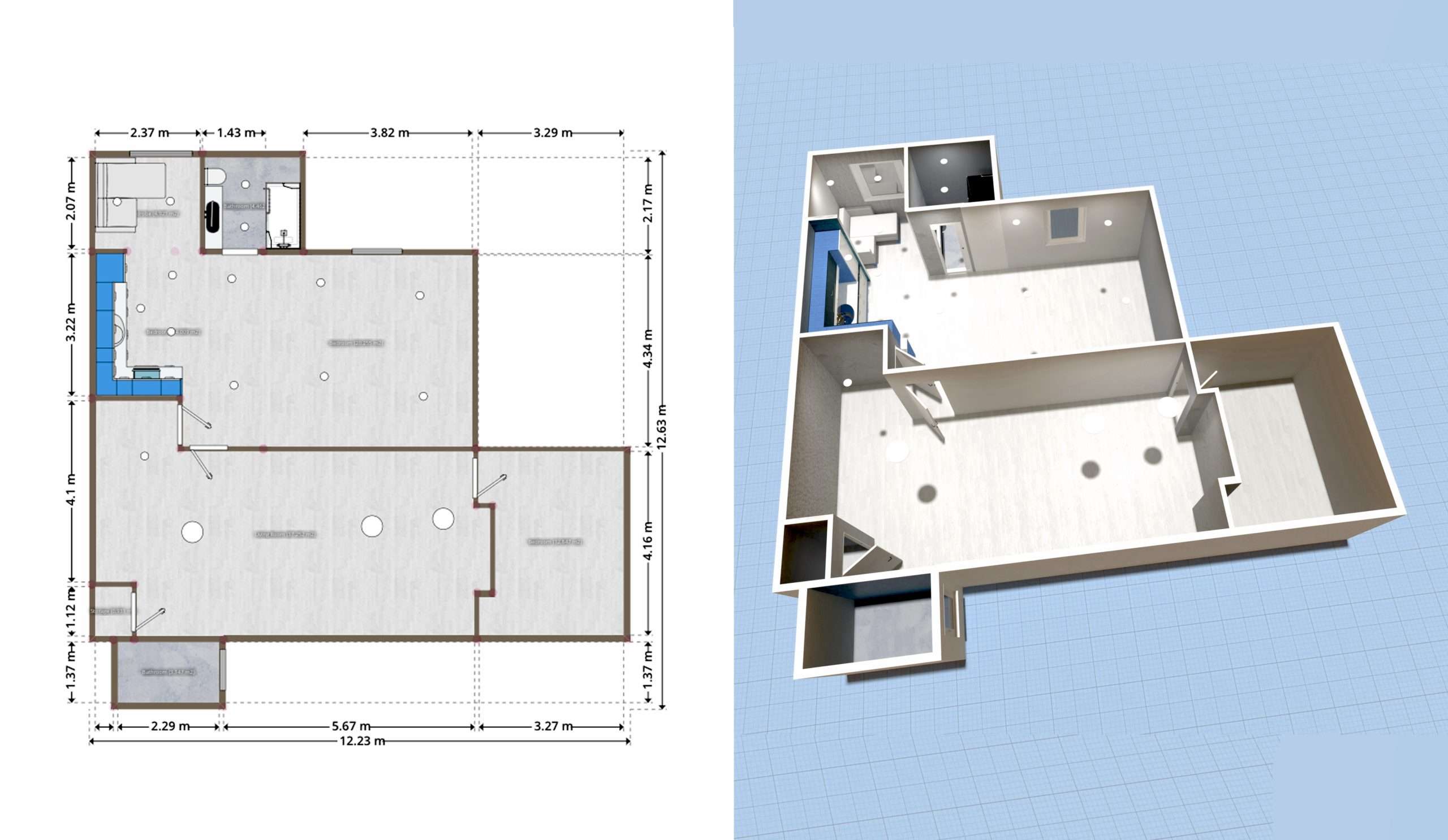 2D and 3D Floorplans scaled