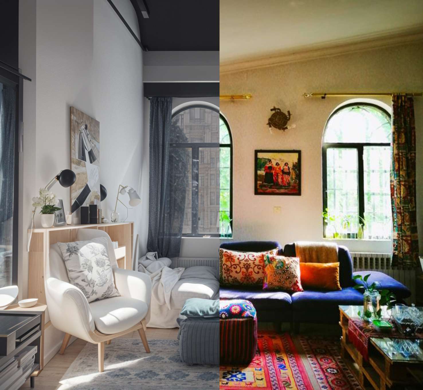 Bohemian vs Modern Styling