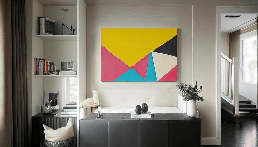 Dark Floor Light Walls in a Small Living Space